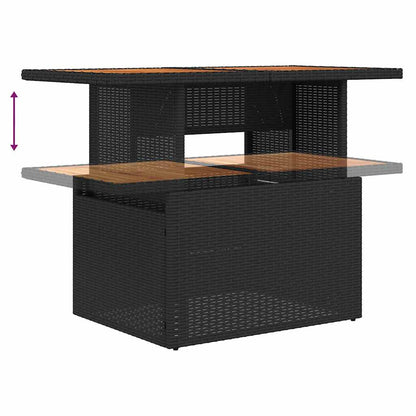 Garten-Sofa-Set mit Kissen 7 pcs Schwarz 100 x 55 x 73 cm