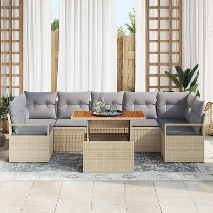 Garten-Sofa-Set mit Kissen 8 pcs Beige, Grau 100 x 55 x 73 cm