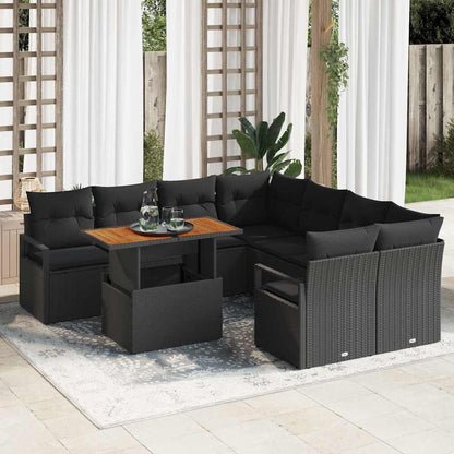 Garten Essgruppe 9 pcs Schwarz, Braun 100 x 55 x 73 cm