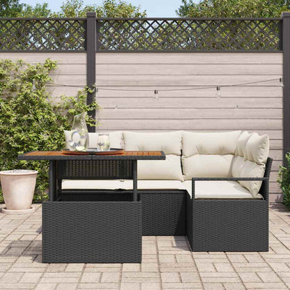 Garten Essgruppe 5 pcs Schwarz und Creme 100 x 55 x 73 cm