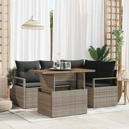 Garten Essgruppe mit Kissen 5 pcs Grau, Braun 100 x 55 x 73 cm