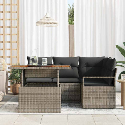 Garten Essgruppe mit Kissen 5 pcs Grau, Braun 100 x 55 x 73 cm
