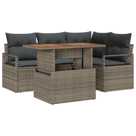 Garten Essgruppe mit Kissen 5 pcs Grau, Braun 100 x 55 x 73 cm