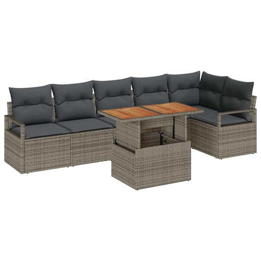 Garten Essgruppe mit Kissen 7 pcs Grau, Braun 100 x 55 x 73 cm