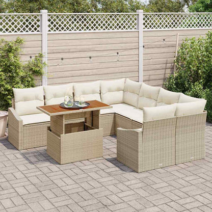 Garten Essgruppe mit Kissen Beige und Creme 100 x 55 x 73 cm
