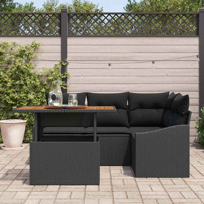 Garten Essgruppe mit Kissen Schwarz, Braun 100 x 55 x 73 cm