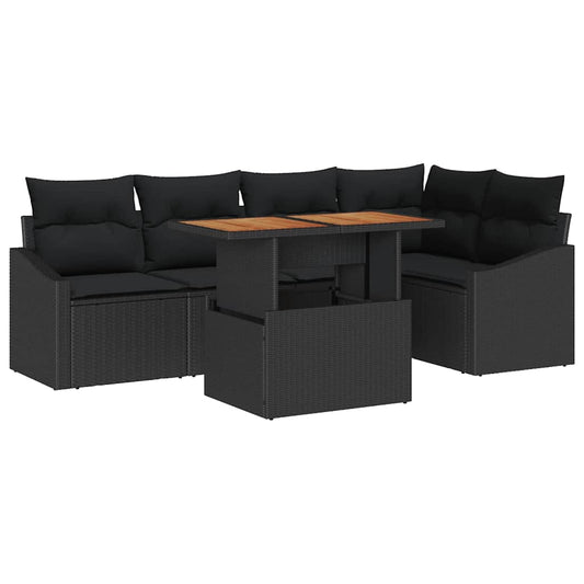 Garten Essgruppe mit Kissen Schwarz, Braun 100 x 55 x 73 cm