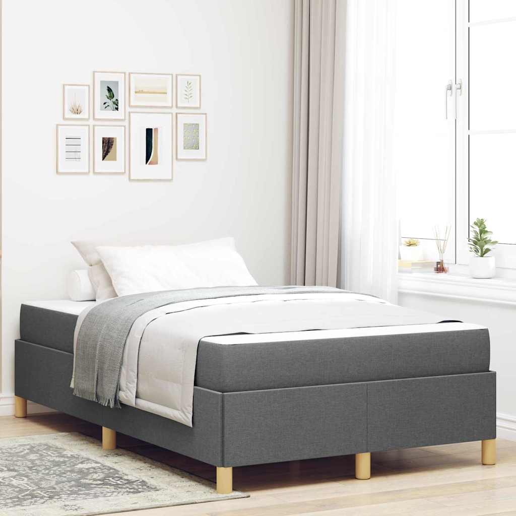 Boxspringbett Dunkelgrau und Weiß und Dunkelgrau 120 x 200 cm