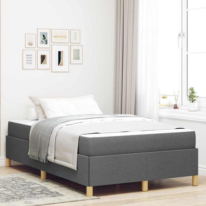 Boxspringbett Dunkelgrau und Weiß und Dunkelgrau 120 x 200 cm