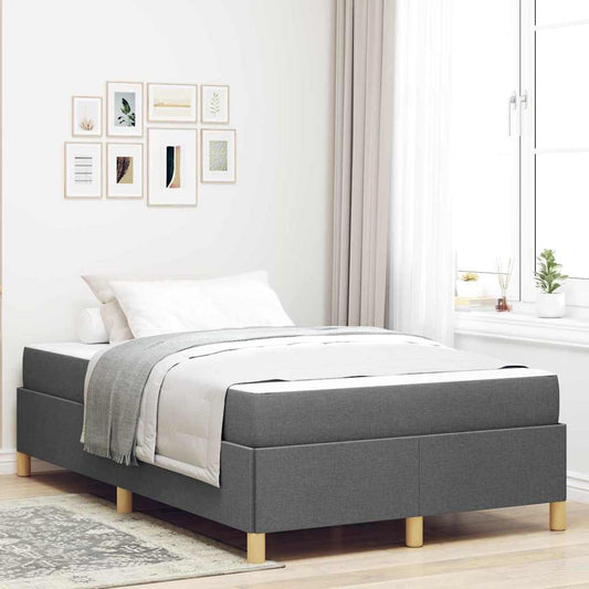 Boxspringbett Dunkelgrau und Weiß und Dunkelgrau 120 x 200 cm