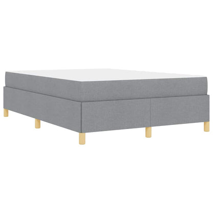 Boxspringbett Hellgrau und Weiß und Hellgrau 140 x 190 cm Stoff
