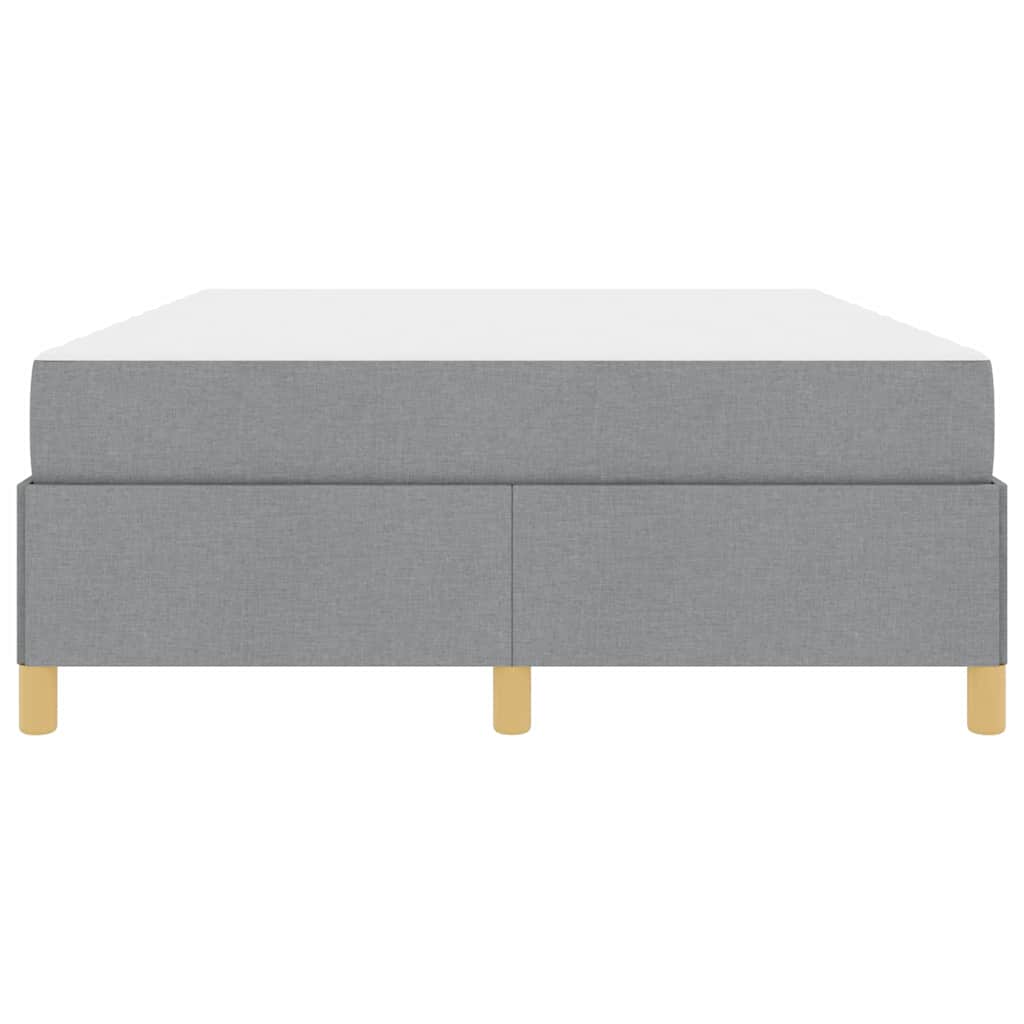 Boxspringbett Hellgrau und Weiß und Hellgrau 140 x 200 cm Stoff