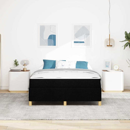 Boxspringbett Schwarz und Weiß und Schwarz 140 x 200 cm Stoff