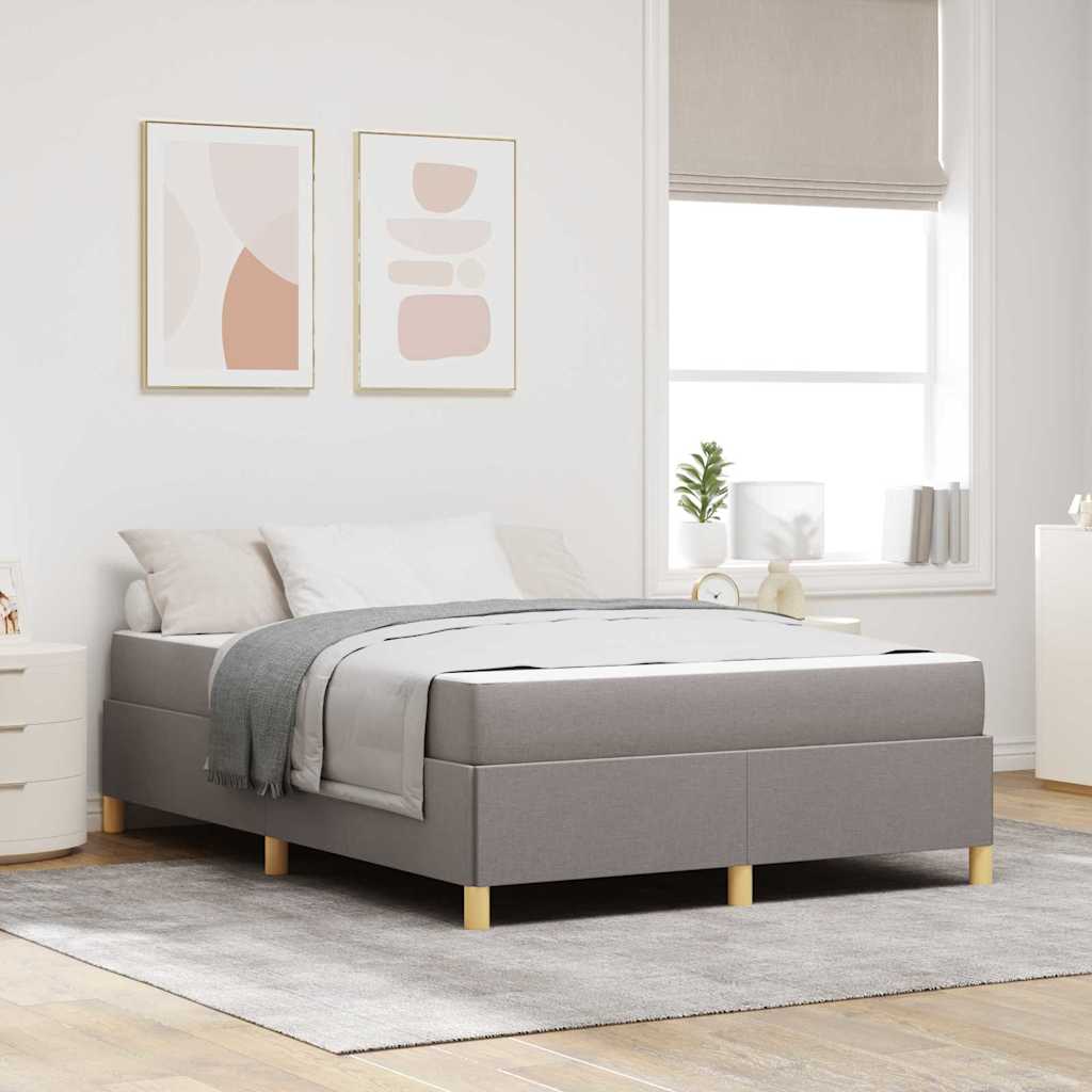 Boxspringbett Taupe und Beige und Weiß 140 x 200 cm Schaum
