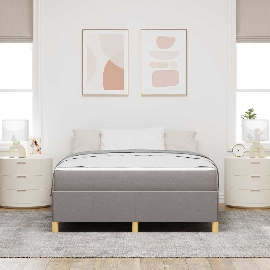 Boxspringbett Taupe und Beige und Weiß 140 x 200 cm Schaum