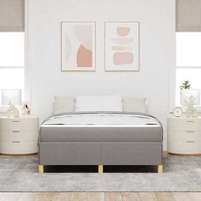 Boxspringbett Taupe und Beige und Weiß 140 x 200 cm Schaum