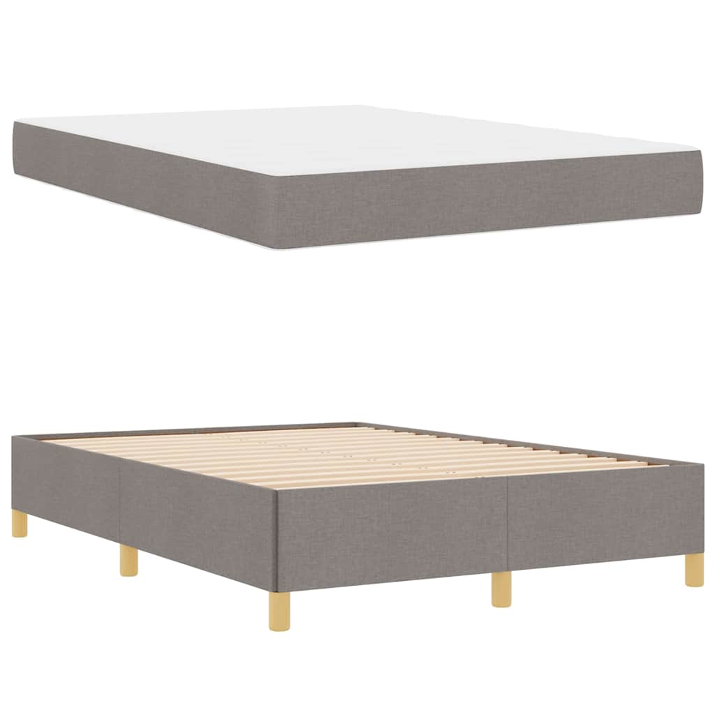 Boxspringbett Taupe und Beige und Weiß 140 x 200 cm Schaum