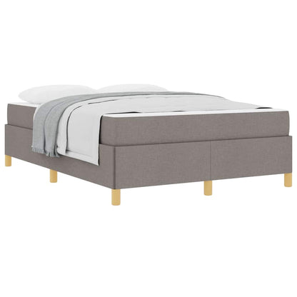 Boxspringbett Taupe und Beige und Weiß 140 x 200 cm Schaum