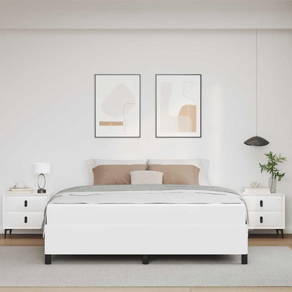 Bettgestell mit Matratze Weiß 180 x 200 cm Kunstleder