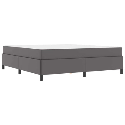 Bettgestell mit Matratze Grau 180 x 200 cm Kunstleder