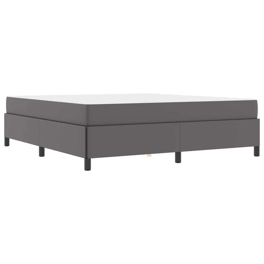 Bettgestell mit Matratze Grau 180 x 200 cm Kunstleder