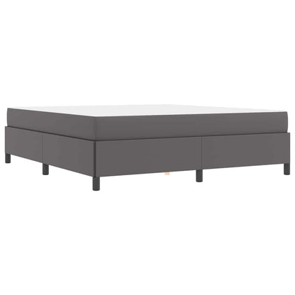 Bettgestell mit Matratze Grau 180 x 200 cm Kunstleder