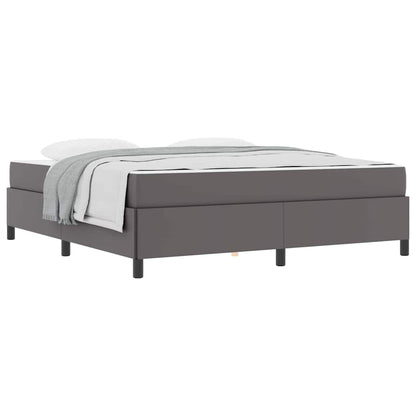 Bettgestell mit Matratze Grau 180 x 200 cm Kunstleder