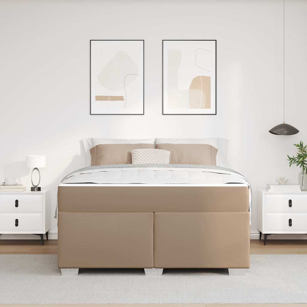 Bettgestell Cappuccino 160 x 200 cm Kunstleder