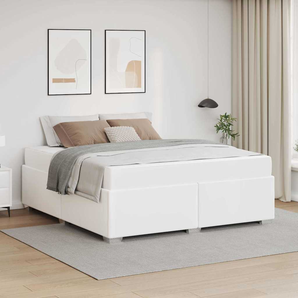 Bettgestell Weiß 180 x 200 cm Kunstleder
