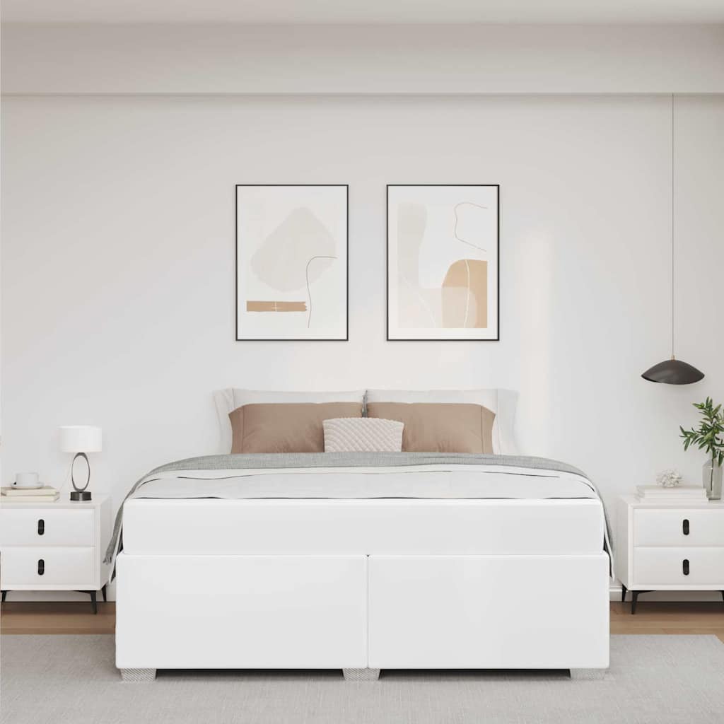 Bettgestell Weiß 180 x 200 cm Kunstleder