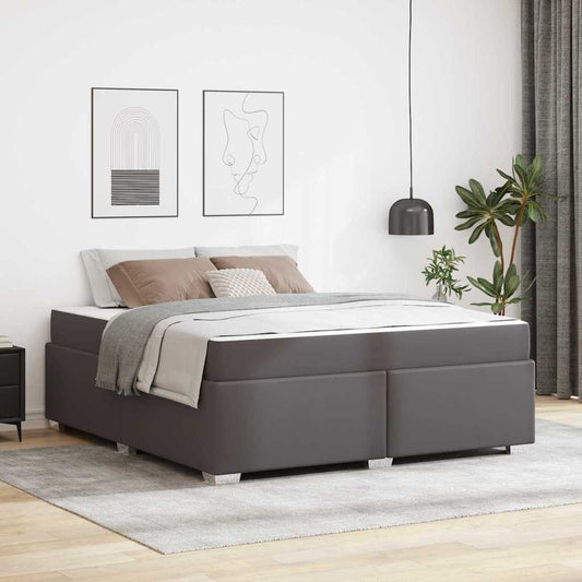 Bettgestell Grau 180 x 200 cm Kunstleder