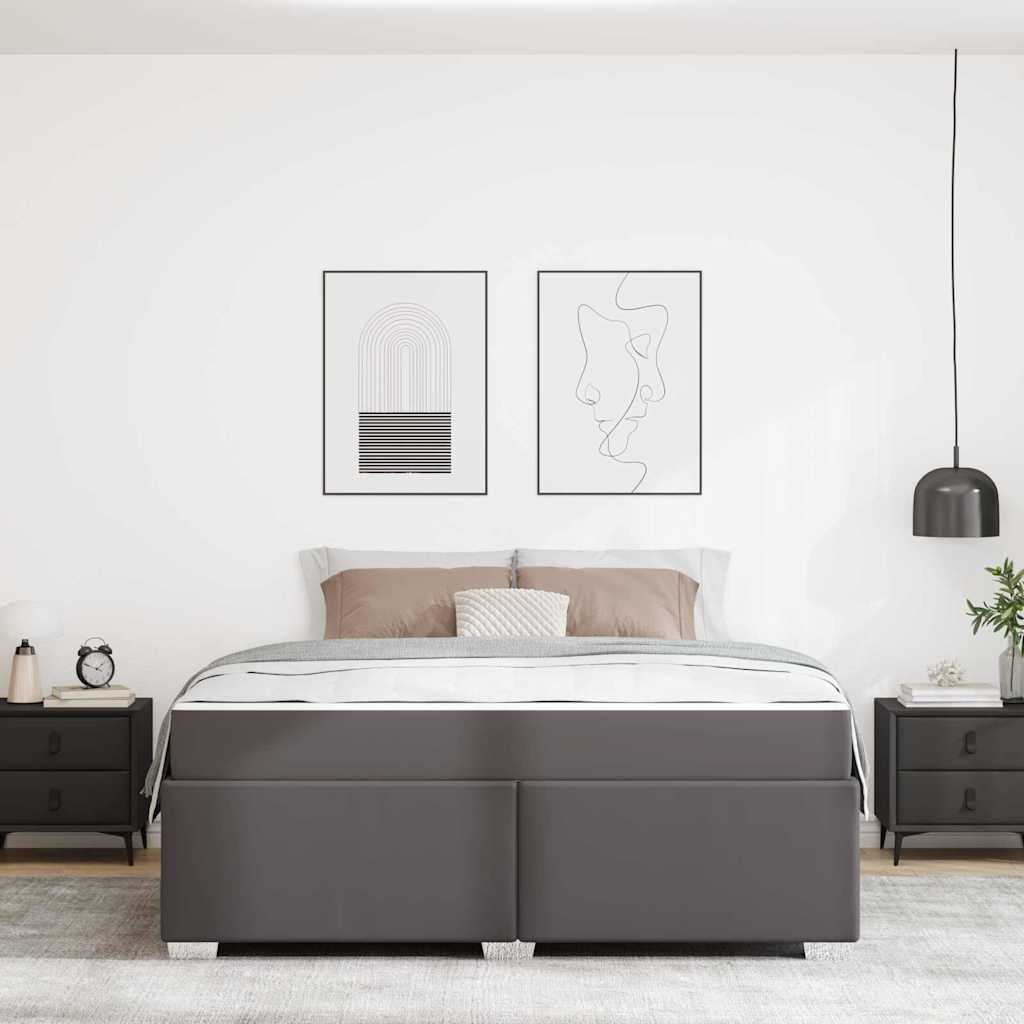 Bettgestell Grau 180 x 200 cm Kunstleder