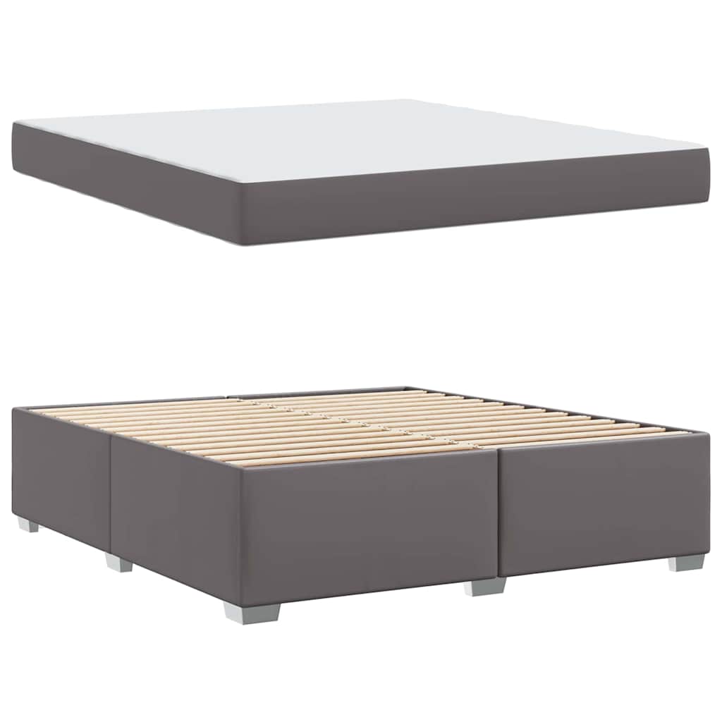 Bettgestell Grau 180 x 200 cm Kunstleder