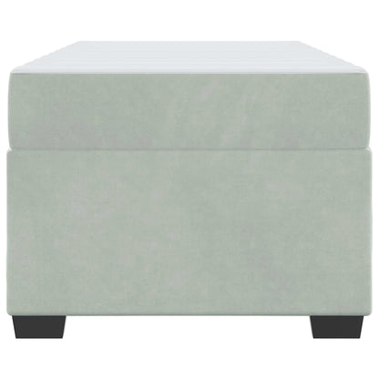 Bettrahmen mit Matratze Hellgrau 90 x 190 cm Stoff