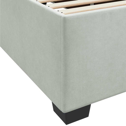 Bettrahmen mit Matratze Hellgrau 140 x 200 cm Stoff