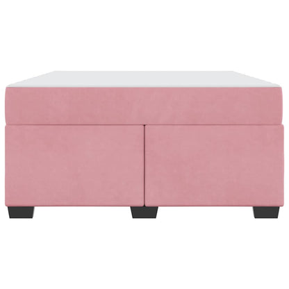 Bettgestell mit Matratze mit Matratze Rosa 140 x 200 cm Samt