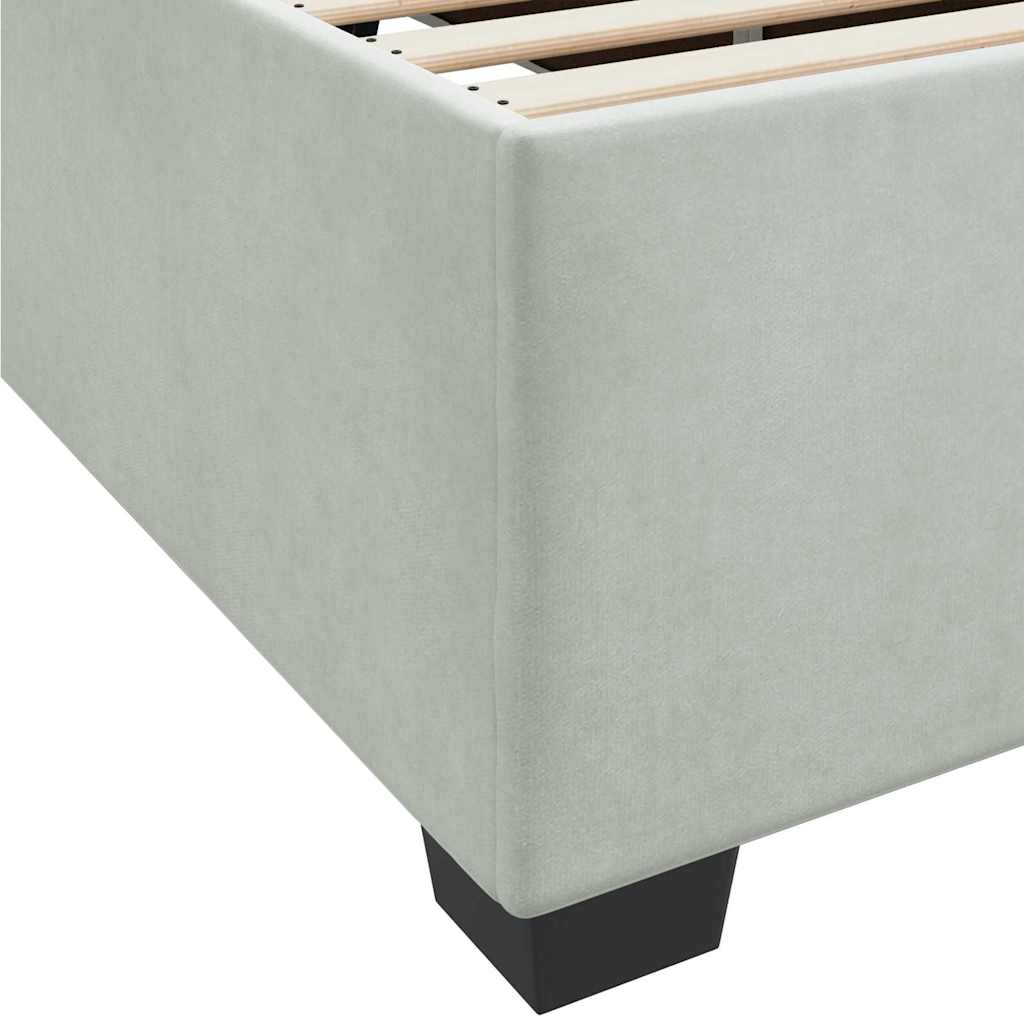 Bettrahmen mit Matratze Hellgrau 160 x 200 cm Stoff