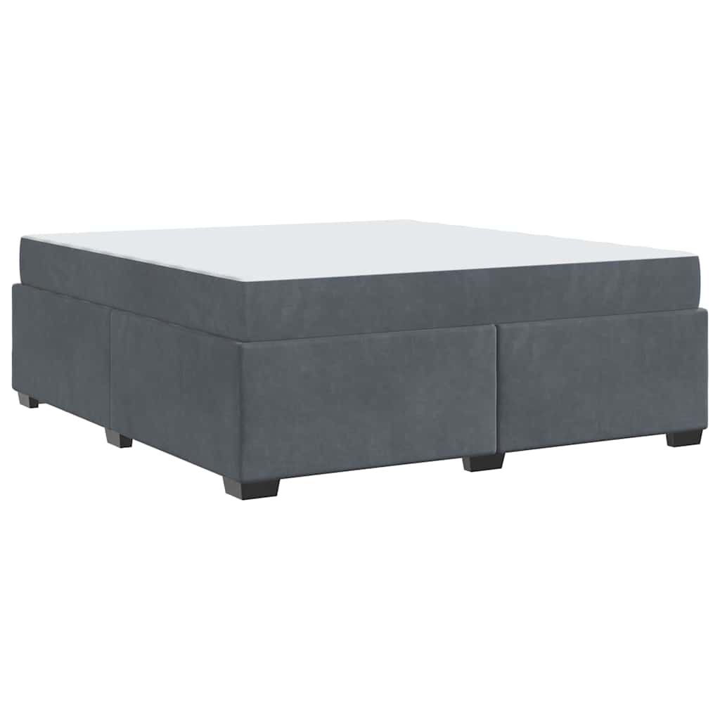 Bettgestell mit Matratze Dunkelgrau 180 x 200 cm Samt