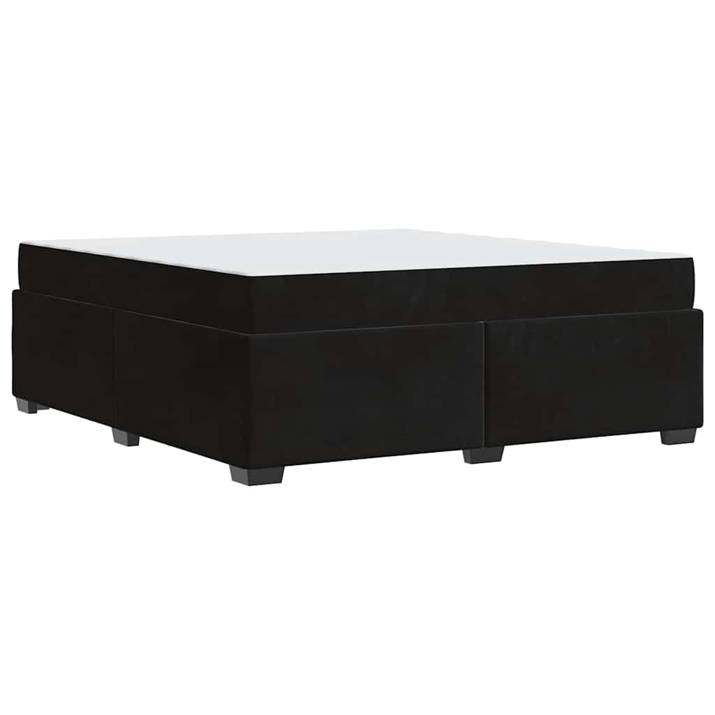 Bettgestell mit Matratze Schwarz 180 x 200 cm Samt
