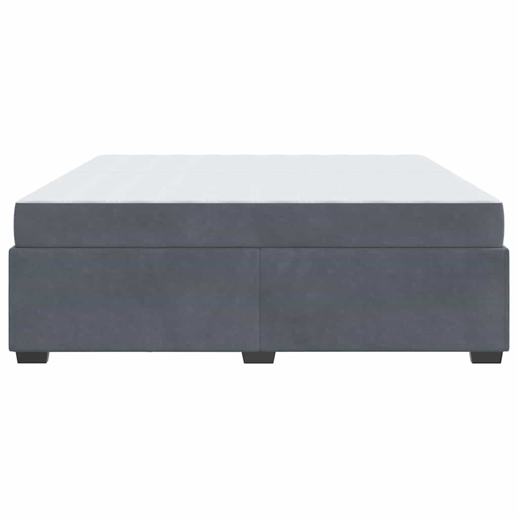 Bettrahmen mit Matratze Dunkelgrau 200 x 200 cm Stoff