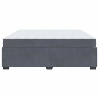 Bettrahmen mit Matratze Dunkelgrau 200 x 200 cm Stoff