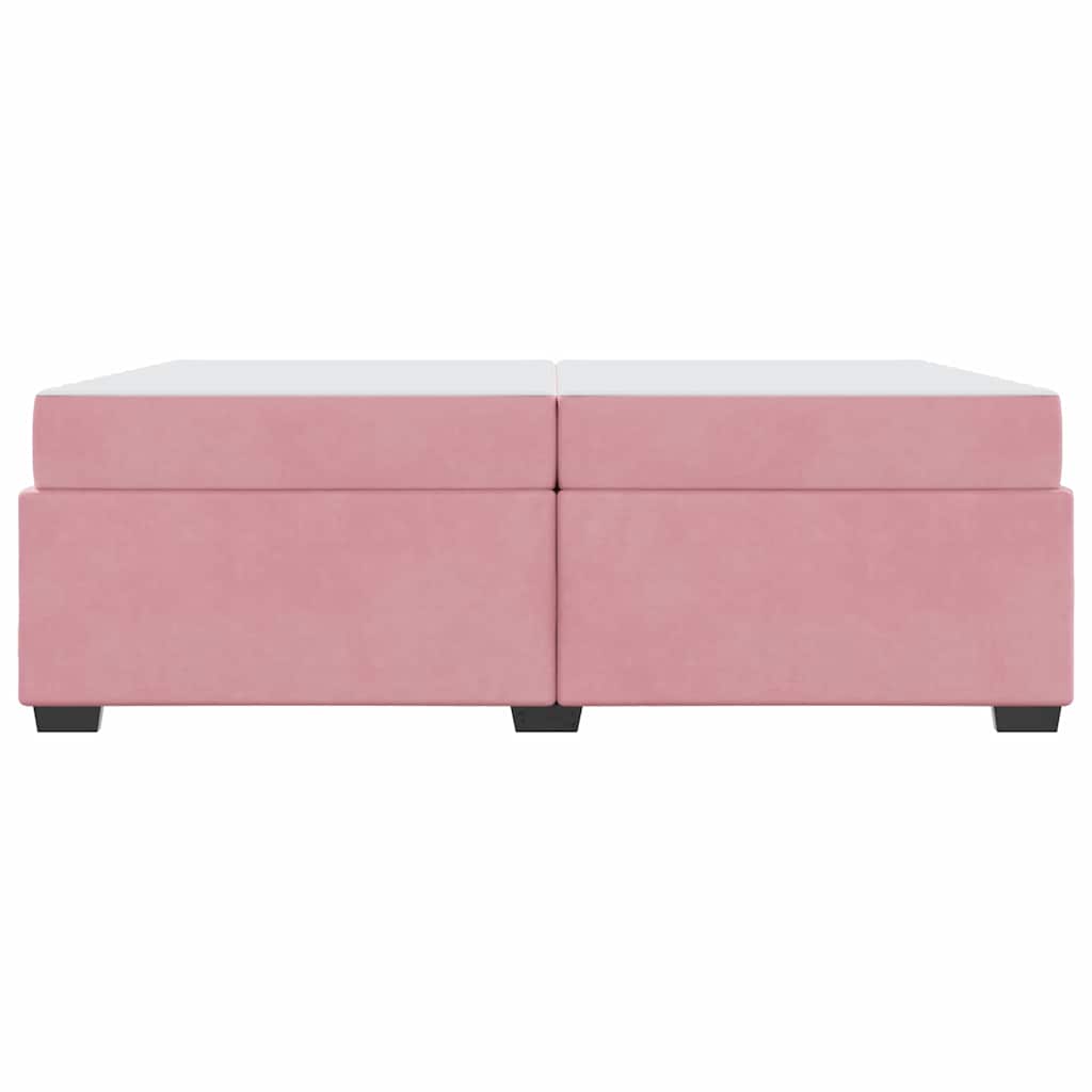 Bettgestell mit Matratze Rosa 200 x 200 cm Samt
