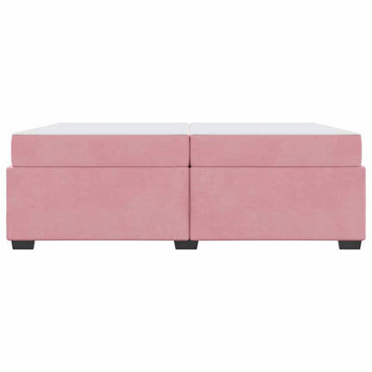 Bettgestell mit Matratze Rosa 200 x 200 cm Samt