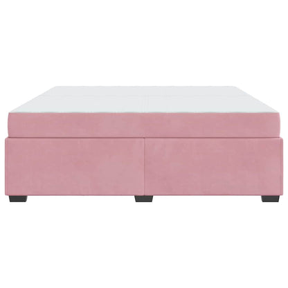 Bettgestell mit Matratze Rosa 200 x 200 cm Samt