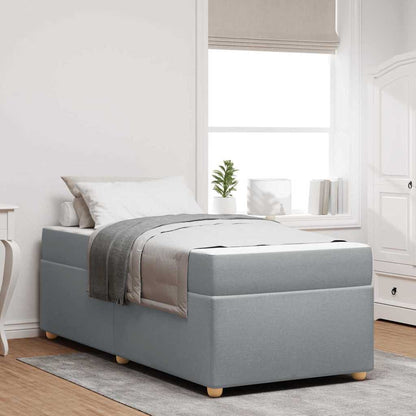 Bettrahmen mit Matratze Hellgrau 80 x 200 cm Stoff