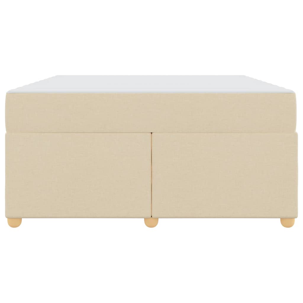 Bettgestell mit Matratze Creme 140 x 200 cm Stoff