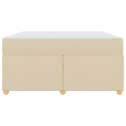 Bettgestell mit Matratze Creme 140 x 200 cm Stoff