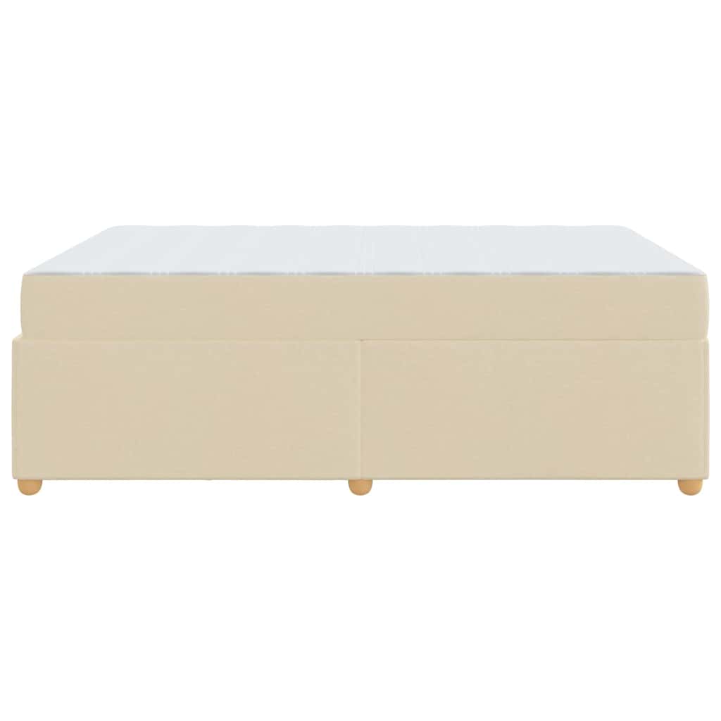Bettgestell mit Matratze Creme 140 x 200 cm Stoff