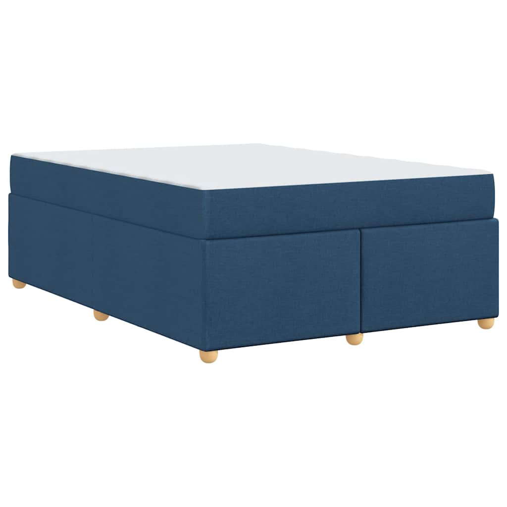 Bettgestell mit Matratze Blau 140 x 200 cm Stoff