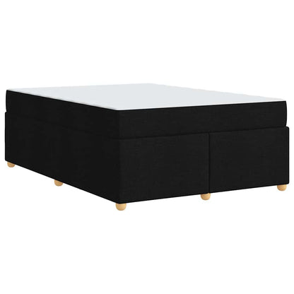 Bettgestell mit Matratze Schwarz 160 x 200 cm Stoff